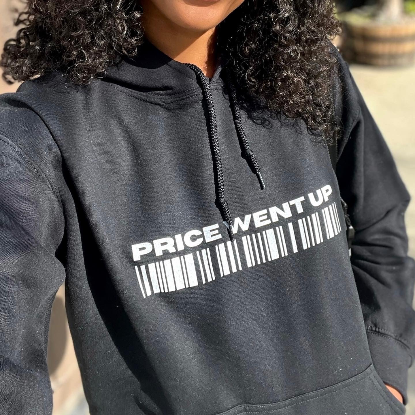 PRICE WENT UP BLACK HOODIE
